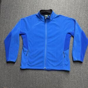 Vintage LL Bean Polartec Full Zip Fleece Jacket Men's XL Blue Outdoor Hiking
